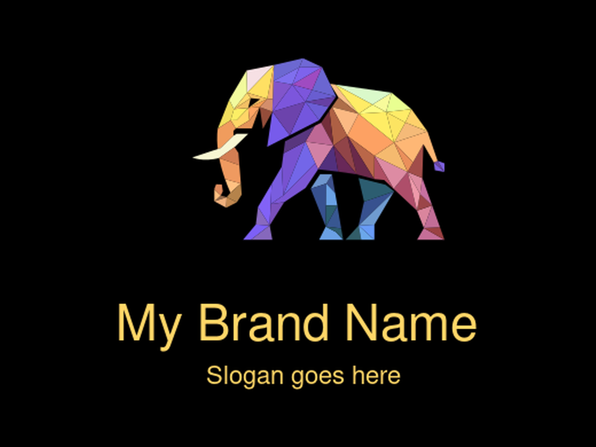 Majestic Geometric Multicolor Elephant Logo Design for Wildlife and Eco-Friendly Brands